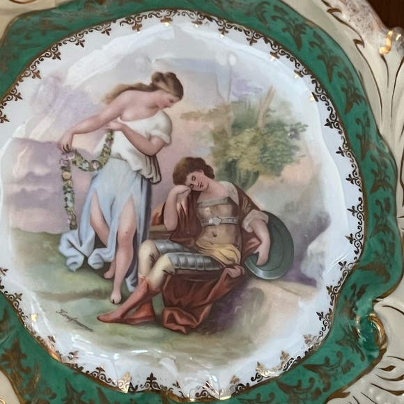 Antique Victoria Austria Porcelain Cabinet Portrait Bowl. Angelica Kaufman Scene - Picture 7 of 7